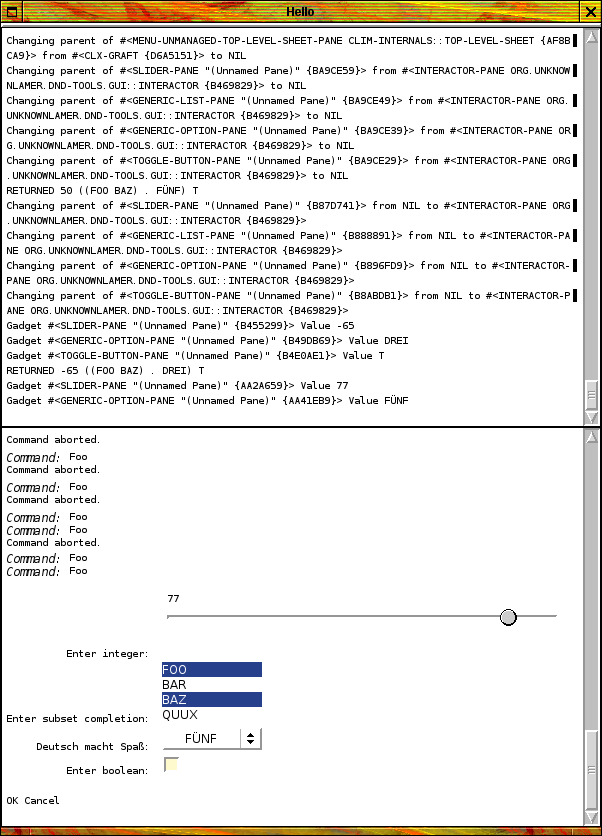 Working accepting-values with a gadget view
